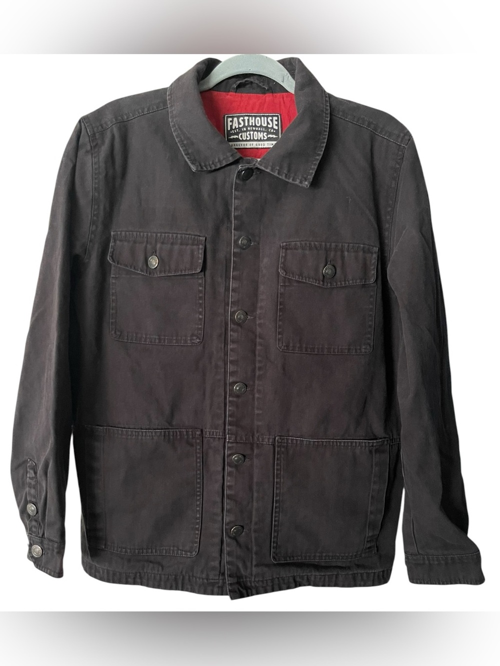 Fasthouse Customs Chore Jacket Black Canvas Workwear Coat Men’s Medium M